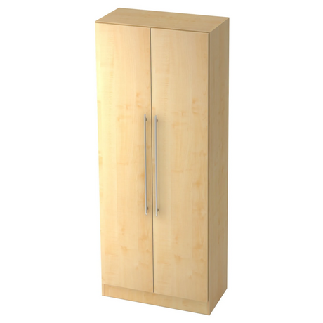 Armoire de bureau à deux portes SIGNA G 7100 aspect érable avec poignées rails argentées de hjh OFFICE PRO