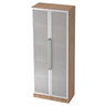 Armoire de bureau SIGNA G 7100G aspect noyer avec deux portes en verre dépoli et poignées chromées de hjh OFFICE PRO