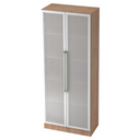 Armoire de bureau SIGNA G 7100G aspect noyer avec deux portes en verre dépoli et poignées chromées de hjh OFFICE PRO