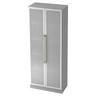 Armoire de bureau grise SIGNA G 7100G avec deux portes en verre dépoli et poignées chromées de hjh OFFICE PRO