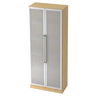 Armoire de bureau SIGNA G 7100G effet érable avec portes en verre dépoli et poignées en chrome argenté de hjh OFFICE PRO