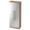 Armoire SIGNA G 7200 aspect noyer avec façades métalliques argentées et poignées chromées de hjh OFFICE PRO