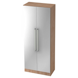 Armoire SIGNA G 7200 aspect noyer avec façades métalliques argentées et poignées chromées de hjh OFFICE PRO