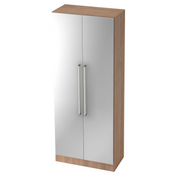 Armoire SIGNA G 7200 aspect noyer avec façades métalliques argentées et poignées chromées de hjh OFFICE PRO