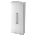 Armoire de bureau blanche SIGNA G 7200 avec deux portes et poignées chromées de hjh OFFICE PRO