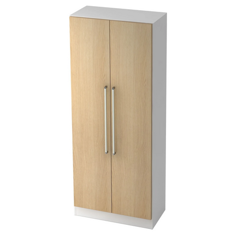 Armoire SIGNA G 7200 en blanc et chêne avec deux poignées chromées de hjh OFFICE PRO