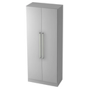 Armoire de bureau grise SIGNA G 7200 en métal avec deux portes et poignées chromées de hjh OFFICE PRO