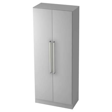 Armoire de bureau grise SIGNA G 7200 en métal avec deux portes et poignées chromées de hjh OFFICE PRO