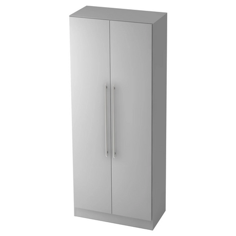 Armoire de bureau grise SIGNA G 7200 en plastique avec deux portes et poignées rails de hjh OFFICE PRO