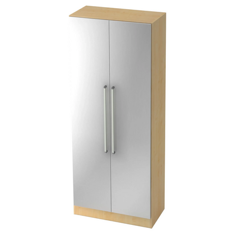 Armoire SIGNA G 7200 en érable et argent avec deux poignées métalliques argentées de hjh OFFICE PRO