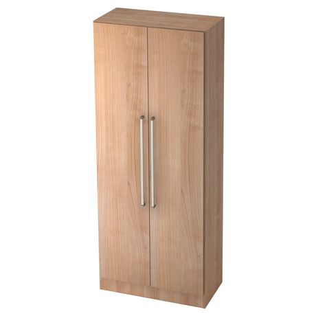 Armoire de bureau SIGNA G 7200 aspect noyer avec deux portes et poignées chromées argentées de hjh OFFICE PRO