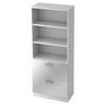 Étagère blanche SIGNA G 7300 avec trois niches ouvertes et deux tiroirs avec poignées chromées de hjh OFFICE PRO