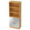 Étagère SIGNA G 7300 en bois couleur hêtre avec deux tiroirs argentés et poignées chromées de hjh OFFICE PRO
