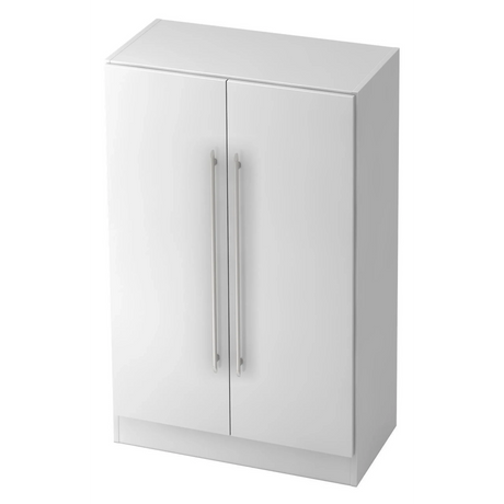 Armoire de bureau blanche SIGNA G 7550 en plastique avec deux portes et poignées tubulaires argentées de hjh OFFICE PRO