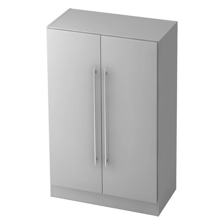 Armoire de bureau grise SIGNA G 7550 en plastique avec deux portes et poignées tubulaires de hjh OFFICE PRO
