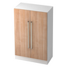 Armoire SIGNA G 7550 en blanc et noyer avec deux poignées chromées de hjh OFFICE PRO