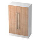 Armoire SIGNA G 7550 en blanc et noyer avec deux poignées chromées de hjh OFFICE PRO