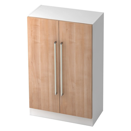 Armoire SIGNA G 7550 en blanc et noyer avec deux poignées chromées de hjh OFFICE PRO