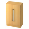 Armoire de bureau SIGNA G 7550 aspect hêtre avec deux portes et poignées chromées argentées de hjh OFFICE PRO