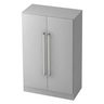Armoire de bureau grise SIGNA G 7550 avec deux portes et de longues poignées chromées de hjh OFFICE PRO