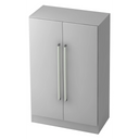 Armoire de bureau grise SIGNA G 7550 avec deux portes et de longues poignées chromées de hjh OFFICE PRO