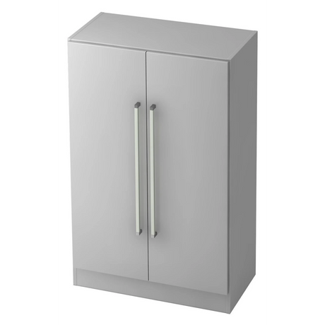 Armoire de bureau grise SIGNA G 7550 avec deux portes et de longues poignées chromées de hjh OFFICE PRO