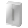 Armoire métallique blanche SIGNA G 7550 avec deux portes et poignées en chrome argenté de hjh OFFICE PRO