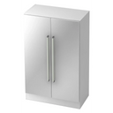Armoire métallique blanche SIGNA G 7550 avec deux portes et poignées en chrome argenté de hjh OFFICE PRO