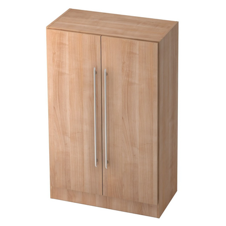 Armoire SIGNA G 7550 aspect noyer avec deux portes et poignées tubulaires argentées de hjh OFFICE PRO