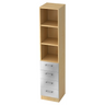 Étagère SIGNA G 7600 aspect érable avec trois niches ouvertes et quatre tiroirs argentés de hjh OFFICE PRO