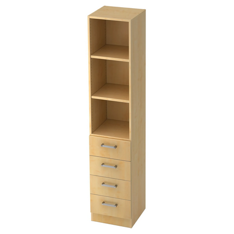 Armoire de classement haute SIGNA G 7600 en bois d'érable clair avec trois niches et quatre tiroirs de hjh OFFICE PRO