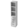 Étagère blanche SIGNA G 7600 avec trois niches ouvertes, quatre tiroirs et poignées chromées de hjh OFFICE PRO