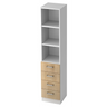Étagère SIGNA G 7600 en blanc et chêne avec quatre tiroirs et niches ouvertes de hjh OFFICE PRO
