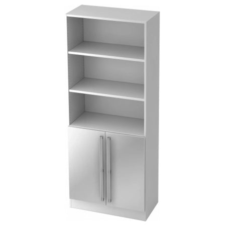 Étagère blanche SIGNA G 7700 avec deux niches ouvertes et un placard fermé en bas de hjh OFFICE PRO