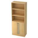 Étagère SIGNA G 7700 aspect érable avec trois niches ouvertes et un placard à deux portes avec poignées chromées de hjh OFFICE PRO