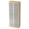 Armoire de bureau SIGNA K 6100G SG aspect érable avec deux portes en verre dépoli et cadres argentés de hjh OFFICE PRO