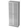 Armoire de bureau grise SIGNA K 6100G SG avec deux portes en verre dépoli et poignées argentées de hjh OFFICE PRO