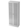 Armoire de bureau blanche SIGNA K 6100G SG avec deux portes en verre dépoli argentées de hjh OFFICE PRO