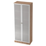 Armoire de bureau SIGNA K 6100G SG aspect noyer avec deux portes en verre dépoli argentées de hjh OFFICE PRO