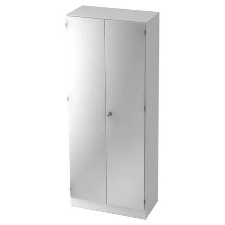Armoire de bureau blanche SIGNA K 6200 SG à deux portes et poignée argentée de hjh OFFICE PRO
