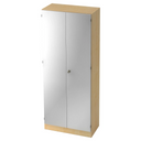 Armoire SIGNA K 6200 SG en bois d'érable clair avec des façades argentées et une serrure de hjh OFFICE PRO