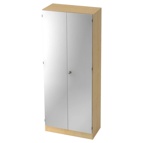 Armoire SIGNA K 6200 SG en bois d'érable clair avec des façades argentées et une serrure de hjh OFFICE PRO