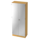 Armoire de bureau SIGNA K 6200 SG effet hêtre avec portes métalliques argentées de hjh OFFICE PRO