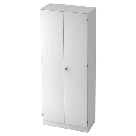 Armoire de bureau blanche SIGNA K 6200 SG avec deux portes et une poignée centrale de hjh OFFICE PRO