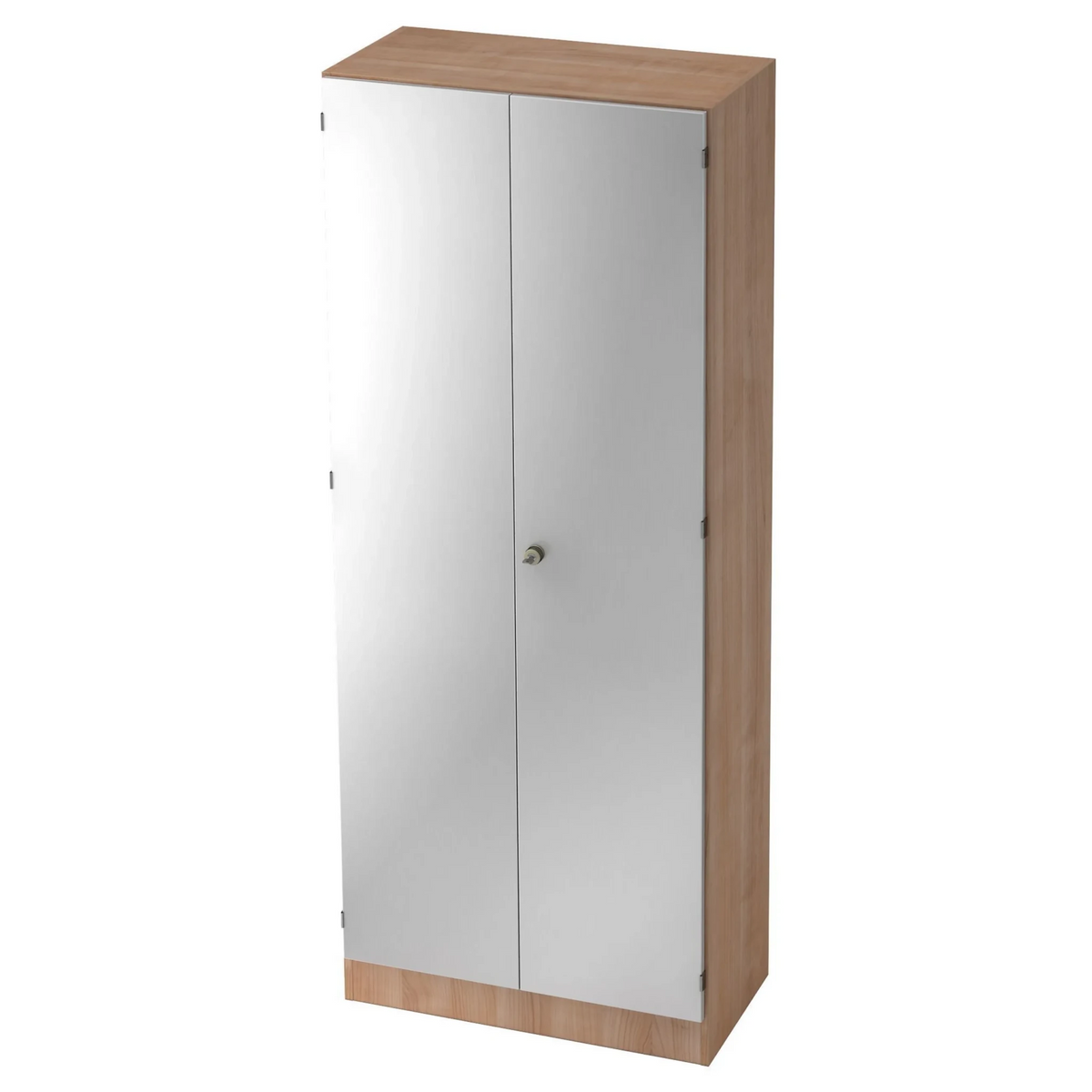 Armoire de bureau SIGNA K 6200 SG aspect noyer avec façades argentées de hjh OFFICE PRO