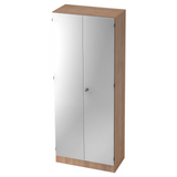 Armoire de bureau SIGNA K 6200 SG aspect noyer avec façades argentées de hjh OFFICE PRO