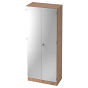 Armoire de bureau SIGNA K 6200 SG aspect noyer avec façades argentées de hjh OFFICE PRO