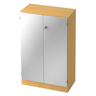 Armoire à dossiers SIGNA K 6550 SG en hêtre avec deux portes argentées et serrure de hjh OFFICE PRO