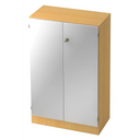 Armoire à dossiers SIGNA K 6550 SG en hêtre avec deux portes argentées et serrure de hjh OFFICE PRO