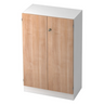 Armoire SIGNA K 6550 SG en blanc avec deux façades aspect noyer et une serrure de hjh OFFICE PRO